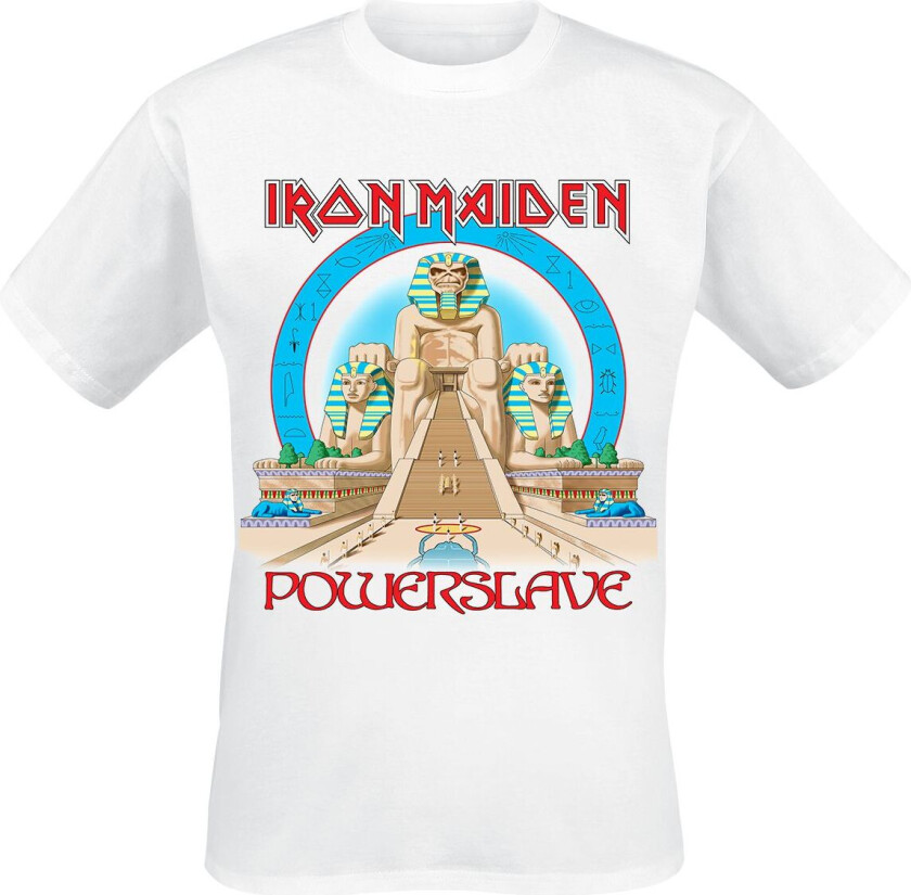 T-skjorte - Powerslave World Slavery Tour 1984-1985 - S til 5XL - Herrer - hvit
