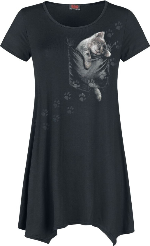 Goth T-skjorte - Pocket Kitten - S til 4XL - Damer - svart