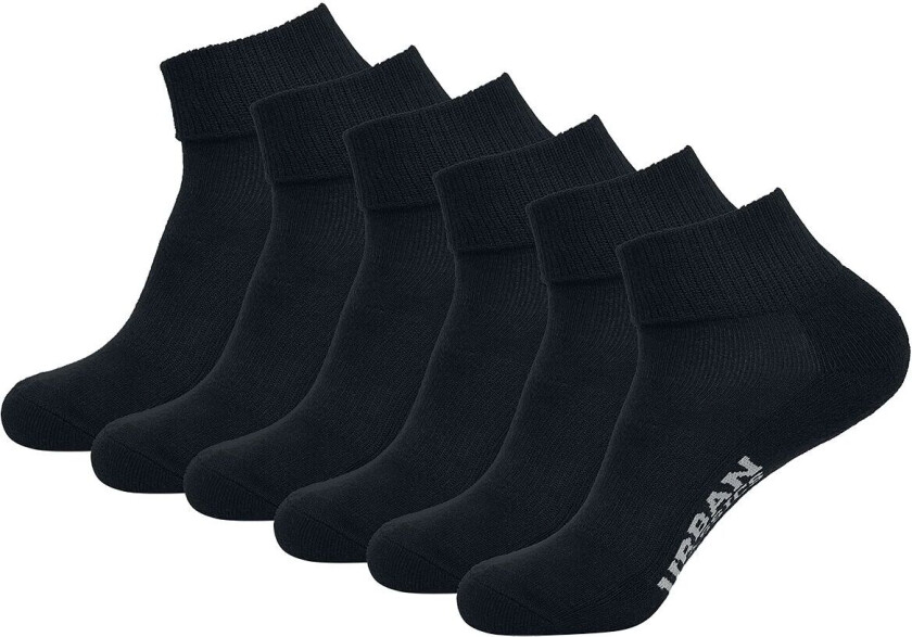 Sokker - High Sneaker Socks 6-Pack - EU35-38 til EU 47-50 - Unisex - svart