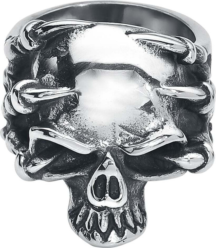 Goth Ring - Claw Skull - Herrer - sølvfarget