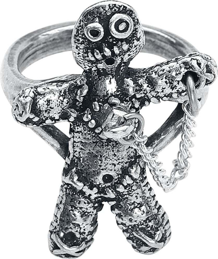 Goth Ring - Voodoo Doll - Damer - sølvfarget