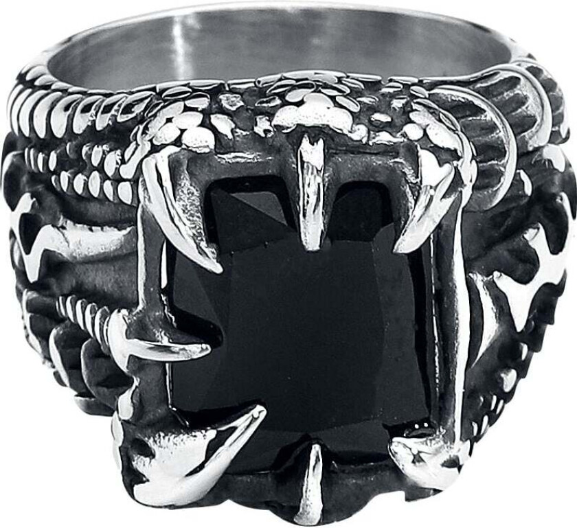 Goth Ring - Crystal Claw - Herrer - sølvfarget