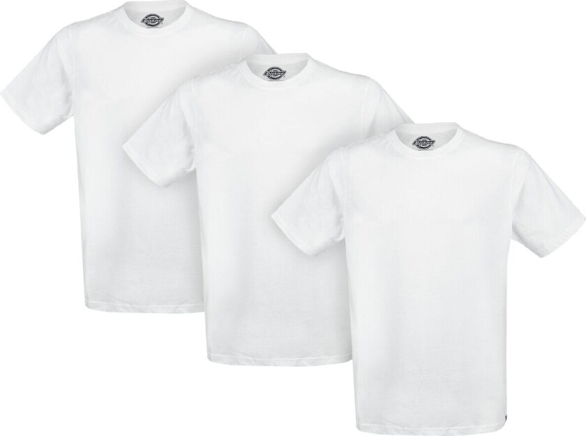 T-skjorte - T-Shirt 3er-Pack - S til XXL - Herrer - hvit