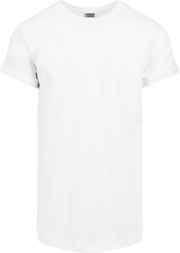 T-skjorte - Long Shaped Turnup Tee - S til XXL - Herrer - hvit