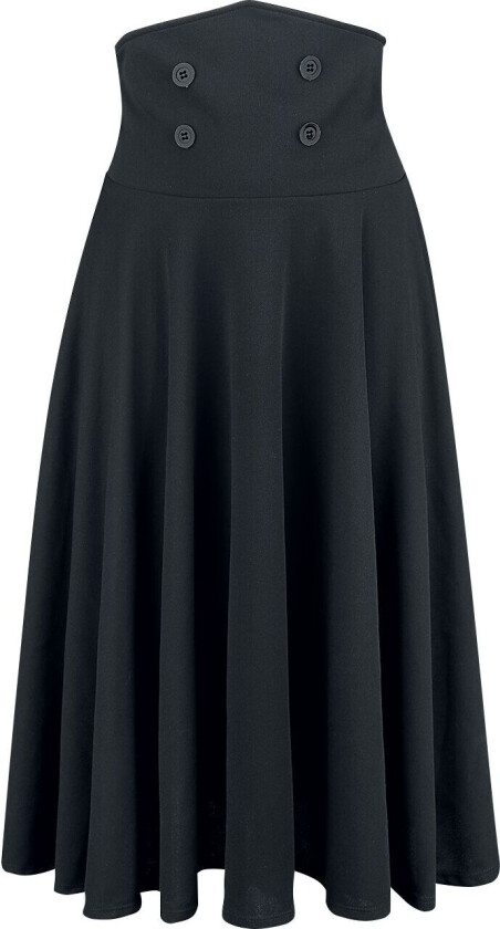 Rockabilly Middellangt skjørt - Tellerrock - XS til 3XL - Damer - svart