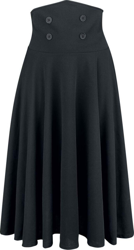 Rockabilly Middellangt skjørt - Tellerrock - XS til 3XL - Damer - svart