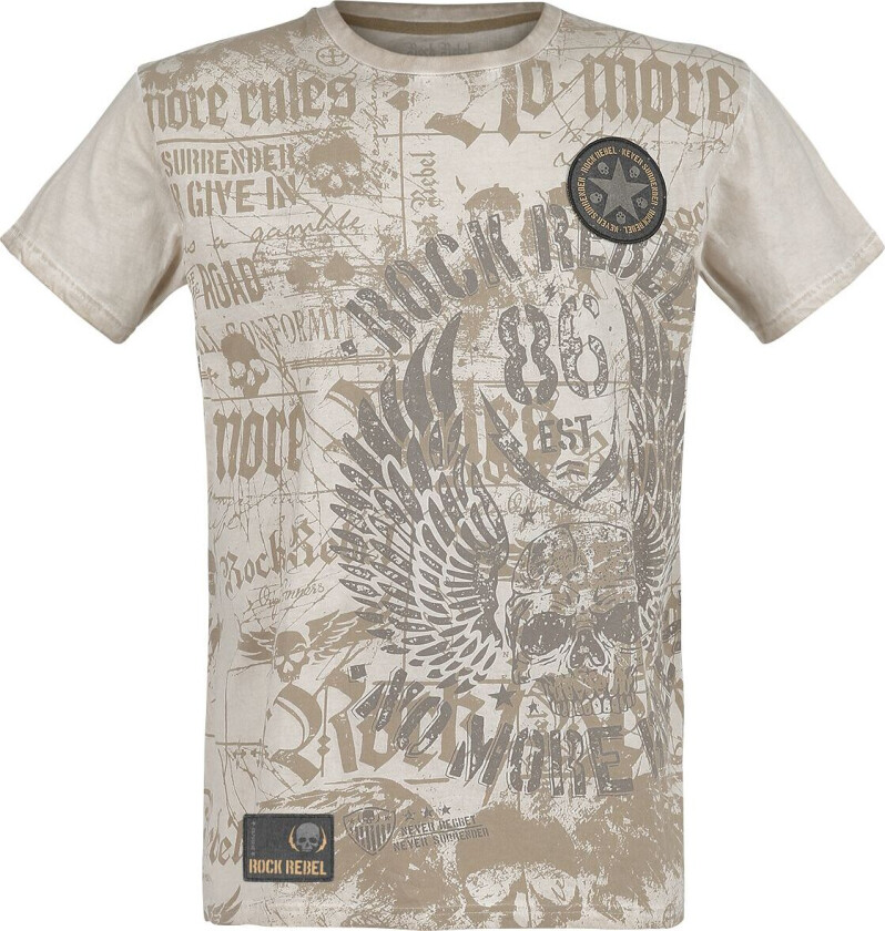 T-skjorte - Rebel Soul - S til XXL - Herrer - beige
