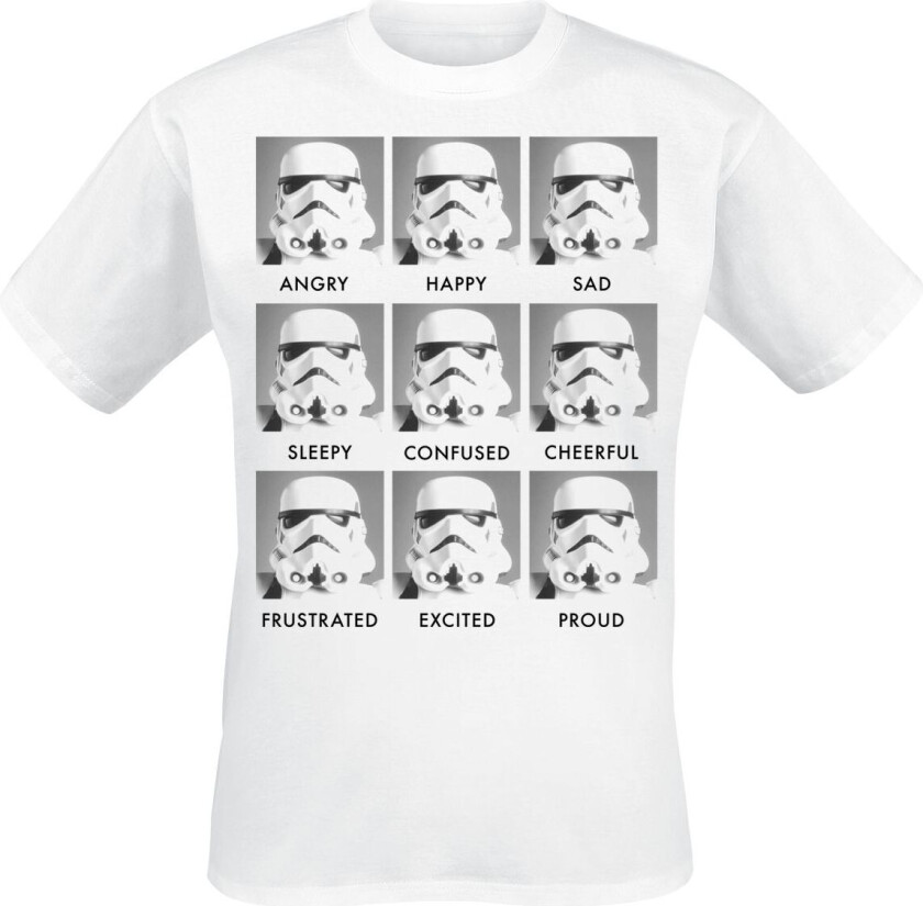Disney T-skjorte - Stormtrooper - Emotions - S til 5XL - Herrer - hvit