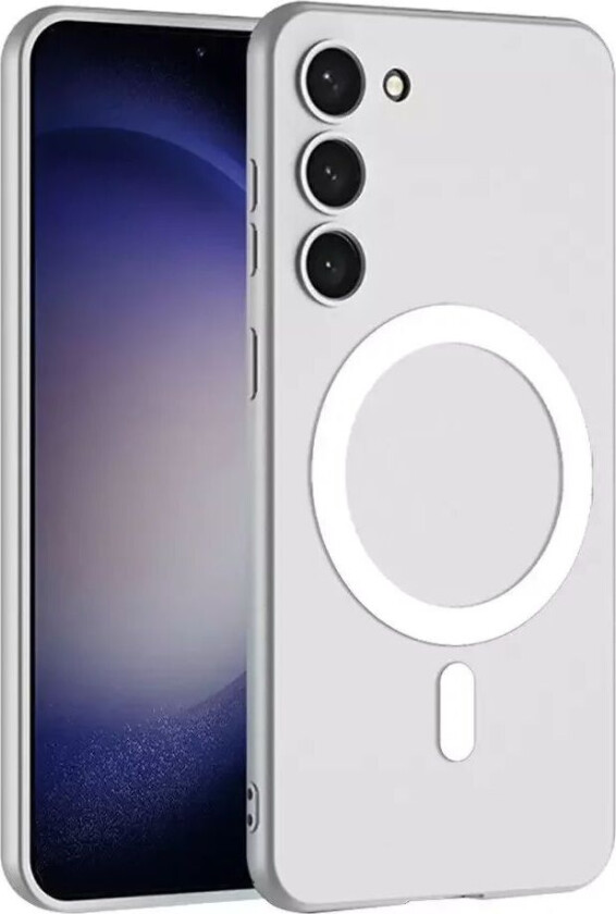 Samsung Galaxy S23 Fleksibelt Plastdeksel med Magnetring - MagSafe Kompatibel - Sølv