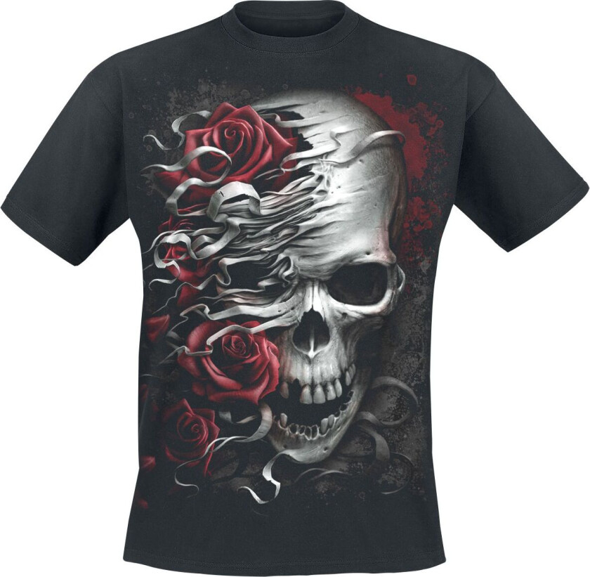 Goth T-skjorte - Skulls N' Roses - S til XXL - Herrer - svart