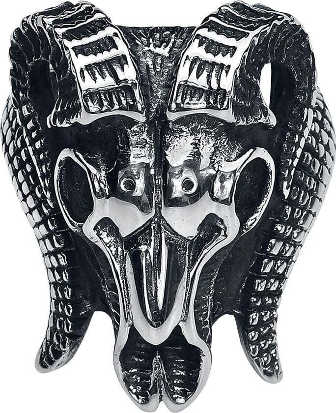 Goth Ring - Ram's Skull - Unisex - sølvfarget