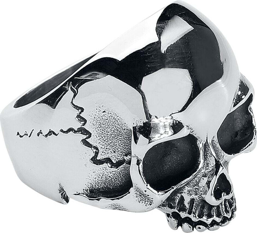 Ring - Skull Head - Herrer - sølvfarget