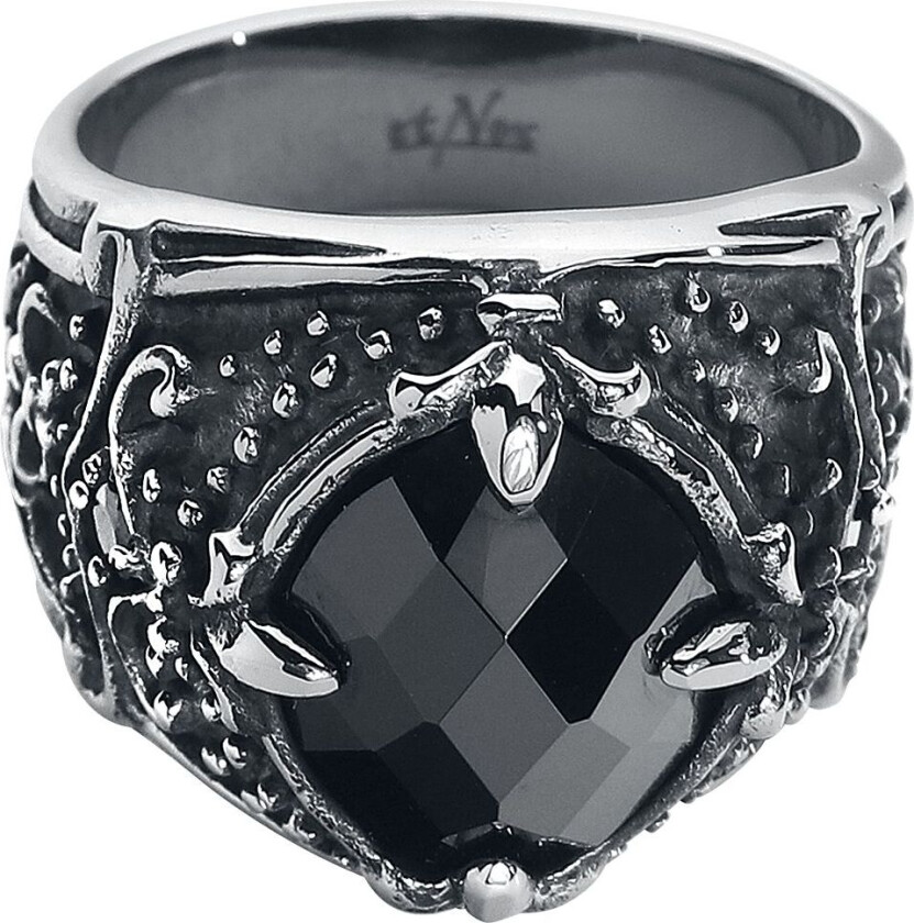 Goth Ring - Black Diamond - Unisex - svart-sølv