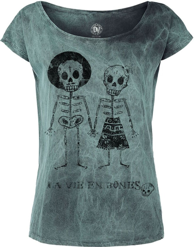 T-skjorte - Skeleton Lovers - S til 4XL - Damer - turkis