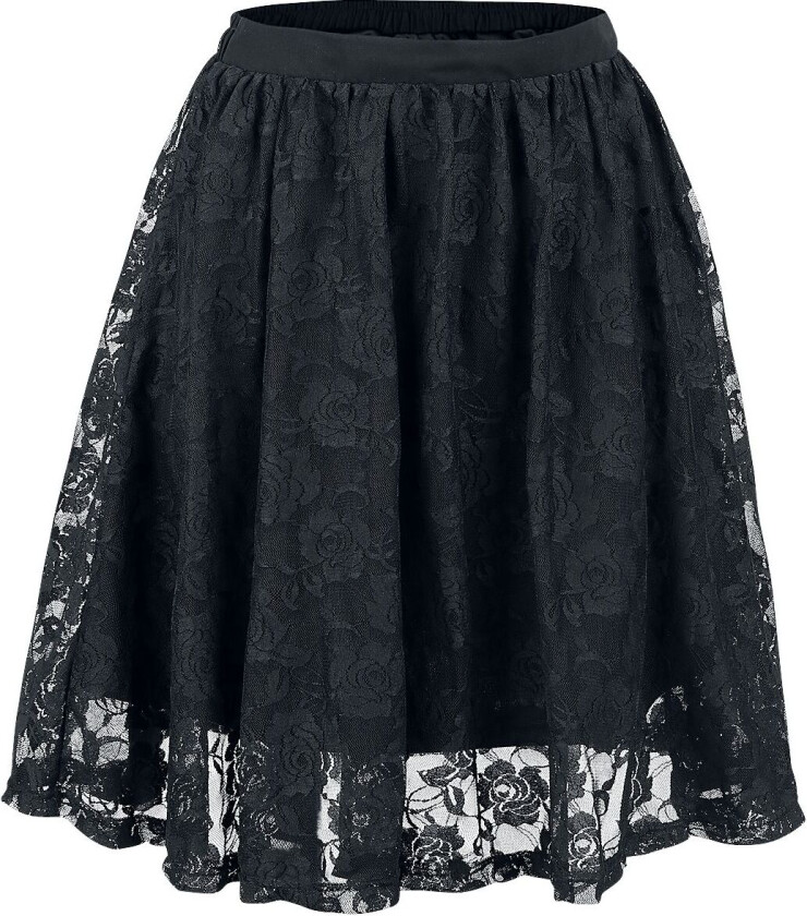 Kort skjørt - Blonder Skjørt - M til 4XL - Damer - svart