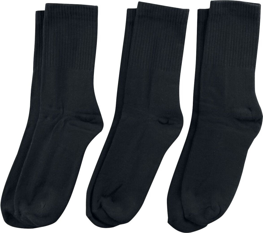 Sokker - Sport Socks 3-Pack - EU35-38 til EU 47-50 - Herrer - svart