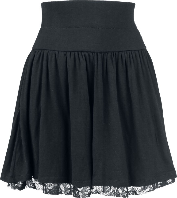 Kort skjørt - Floral Lace Skjørt - XS til 3XL - Damer - svart