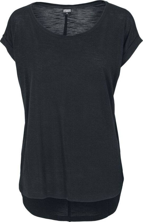 T-skjorte - Ladies Long Back Shaped Slub Tee - XS til XL - Damer - svart