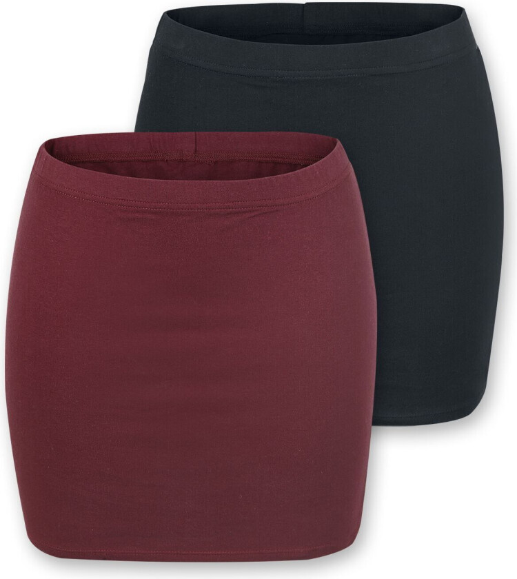 Kort skjørt - The Double Life - XS til 5XL - Damer - svart-bordeaux