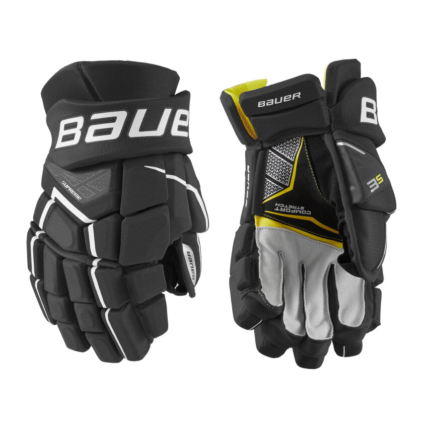 bauer S21 SUPREME 3S GLOVE - INT 21/22, hockeyhanske intermediate BLACK/WHITE