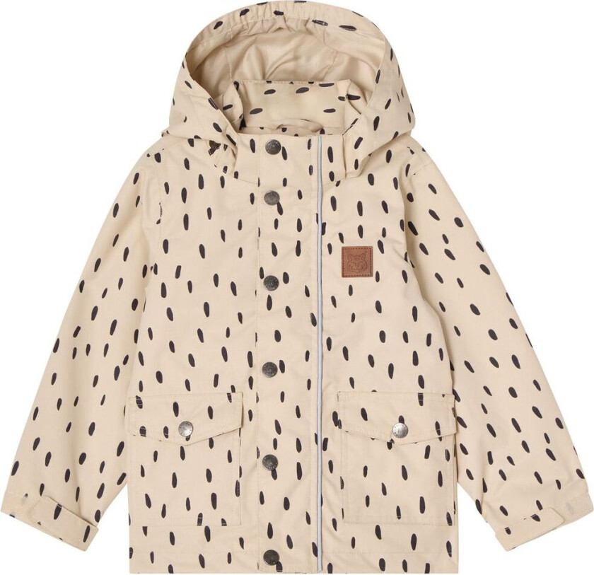 Stockholm Skalljakke Charcoal Dots | Hvit | 104 cm