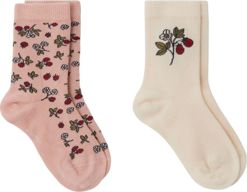 GOTS Albert Mønstrete Sokker Wild Strawberry | Rosa | 20-23 EU