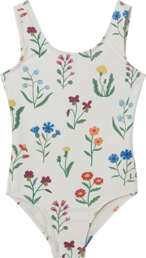 Milos Mønstret Badedrakt Swedish Wildflowers | Hvit | 86/92 cm