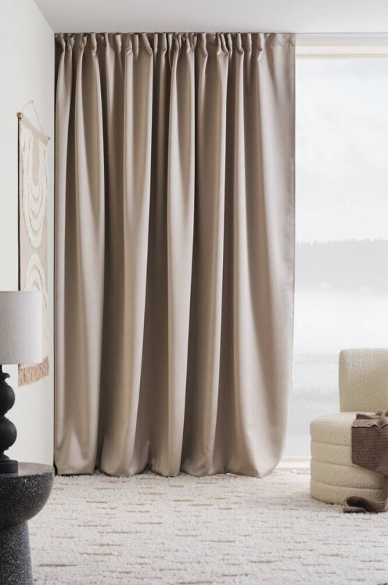 Bilde av gardin med multifunksjonsbånd 1 lengde - ekstra bred Beige