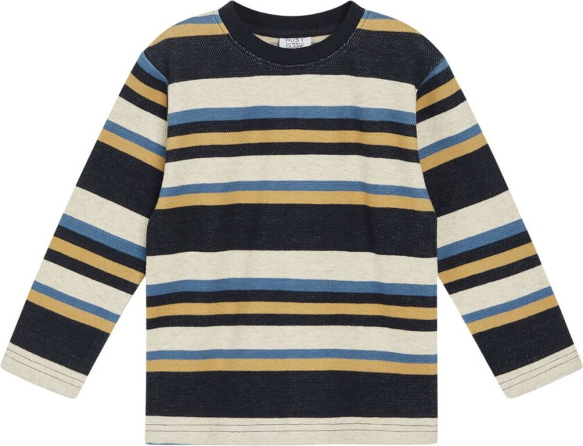 Anton Stripete Langermet T-skjorte Marineblå | Marineblå | 74 cm
