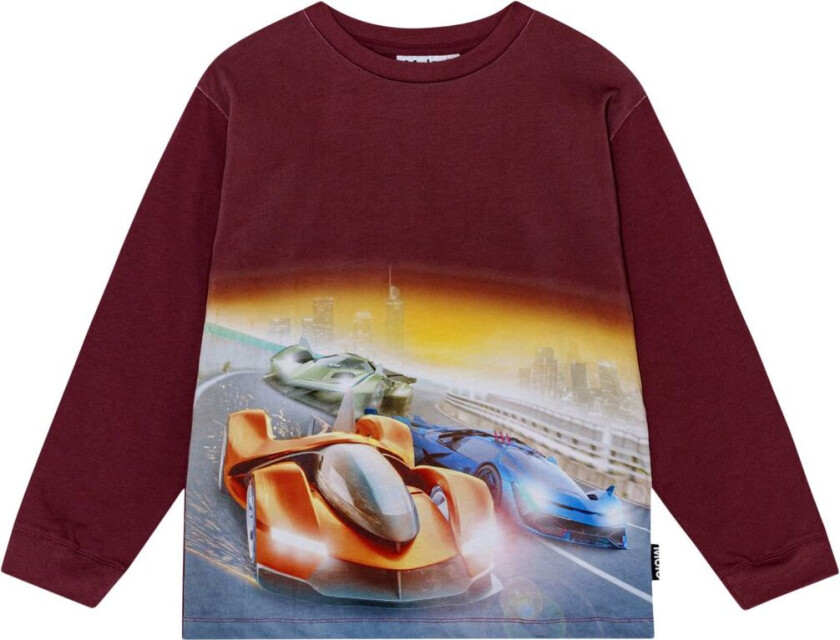 GOTS Rube Langermet T-skjorte Fast Game | Rød | 128 cm