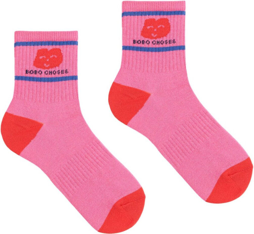 Joyful Face Korte Sokker Fuchsia | Rosa | 35-37 EU