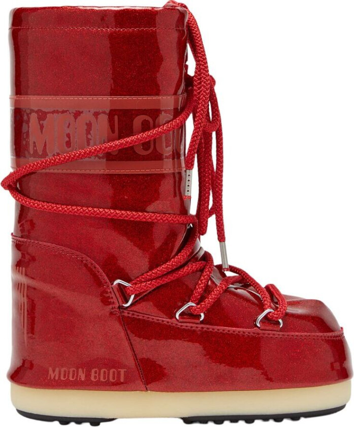 Moon Boot Ikon Glitter Snow Boots Red | Rød | 23-26 EU