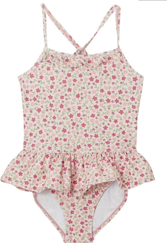 Biarritz Mønstret Badedrakt Summer Flowers | Rosa | 98/104 cm