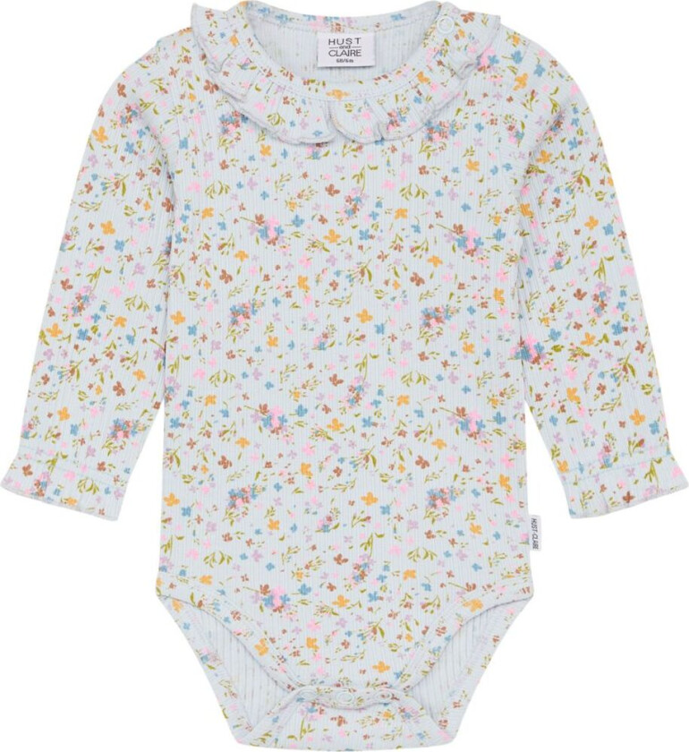Bitta Blomstret Baby Body Water | Blå | 56 cm
