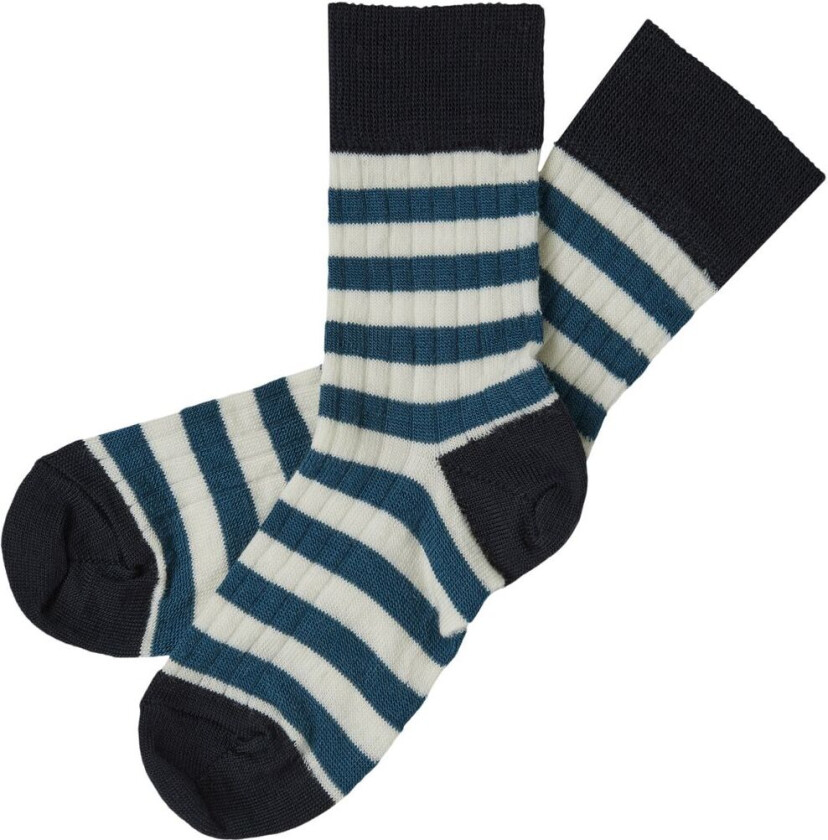2-pakning klassiske stripete sokker Pond Blue/Dark Navy | Blå | 33-36 EU