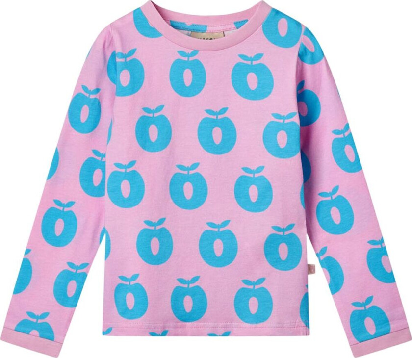 Long Sleeved Top With Apples Pink Lilac Apples Langermet T-skjorte Pink Lilac | Rosa | 4-5 years