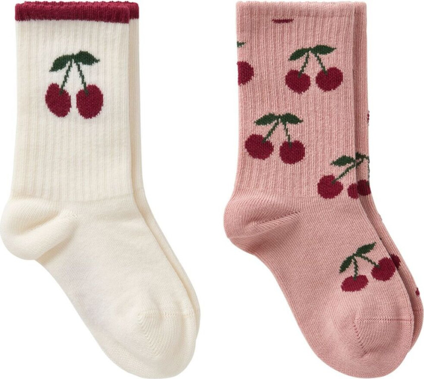 2-Pack GOTS Korfu Sokker Cherry | Rosa | 20-23 EU