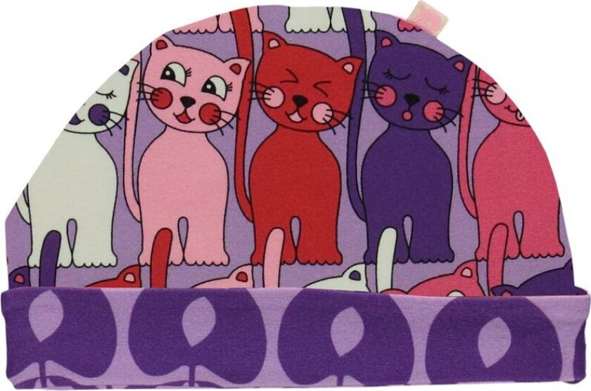 Vendbar Balaklava Med Et Kattetrykk Viola | Lilla | 2-4 years