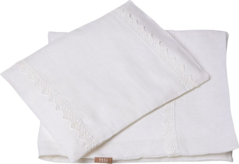 Sengesett Barnevogn/Vugge Sengetøy med Rysjekant White | Hvit | 0