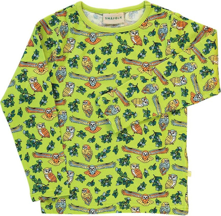 Long-sleeved top with owls Pear Green | Grønn | 2-3 years