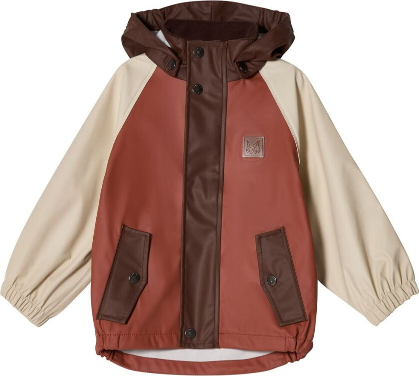 Edinburgh Kontrastfarget Resirkulert Regnjakke Warm Sienna/Brown | Brun | 122/128 cm