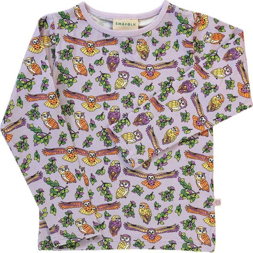 Long-sleeved top with owls Orchid Petal | Lilla | 5-6 years