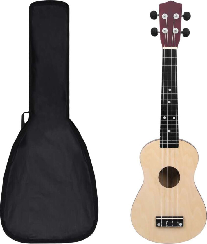 Sopran-ukulele sett med veske 23" - lys tre