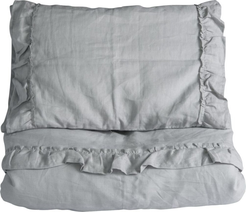 Sengesett Sprinkelseng/Babyseng Sengetøy med Volanger Light Grey | Grå | 0