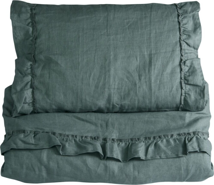 Sengesett barneseng/babyseng med volang Petrol Green | Grønn | 0