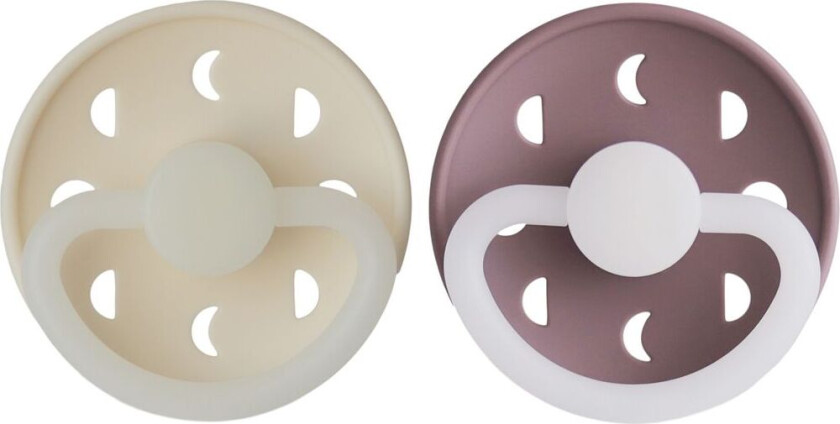 Moon Phase S1 Selvlysende Smokker I 2-pakning Cream/Twilight Mauve | Lilla | 0-3