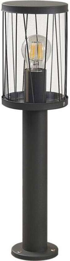 Yonan sokkellampe, rund, mørkegrå, E27