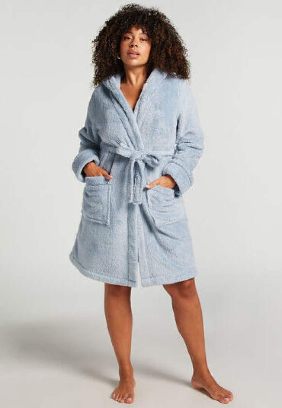 Fleece kort badekåpe Blå