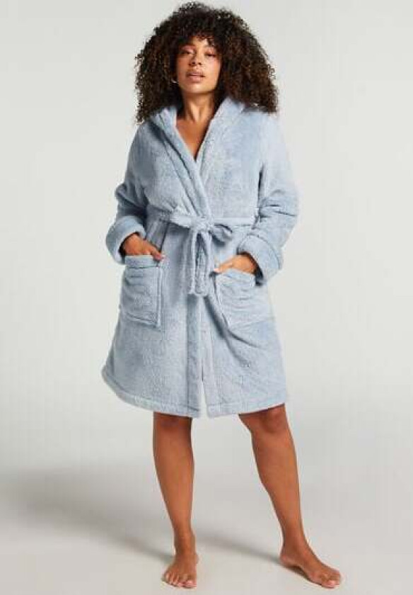 Fleece kort badekåpe Blå