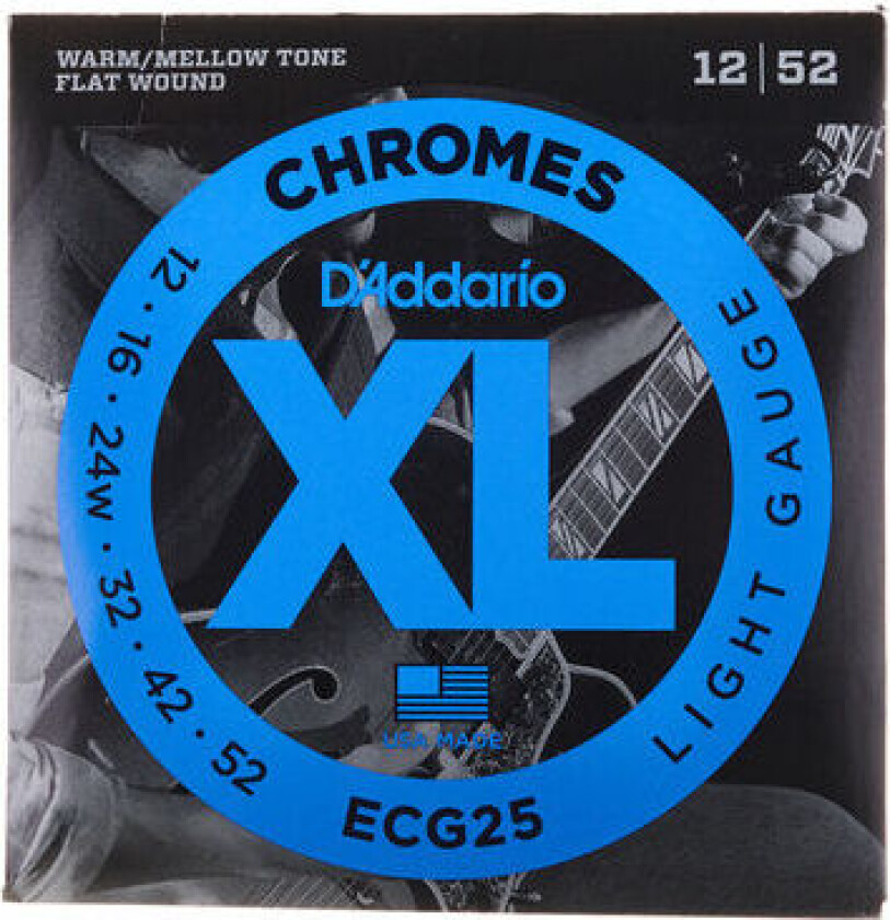 Bilde av DAddario ECG25 12-52 Chromes Flat Wound Electric Guitar Strings